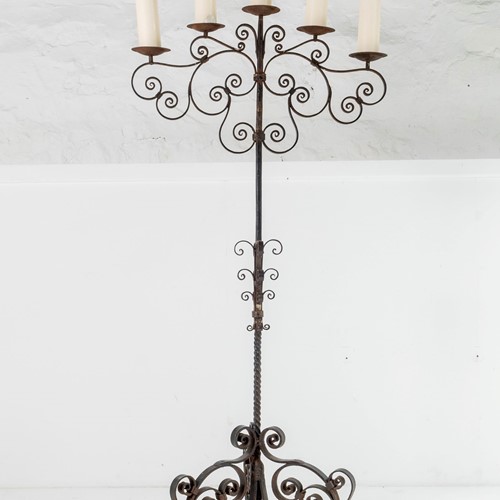 Wrought Iron Pricket Candle Tree Candelabra  