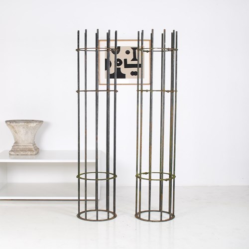 A Pair Of Reclaimed Iron Tree Guards Garden Trellis Topiary Frames