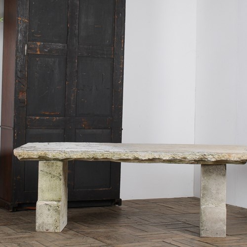 Reclaimed Carved Stone And Portland Limestone Garden Bench Seat
