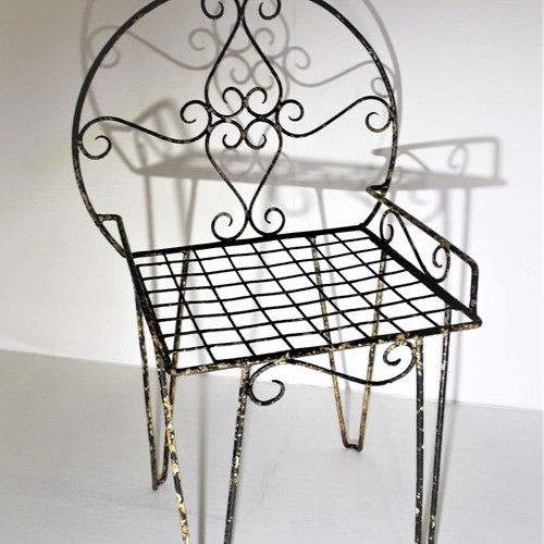 Weathered Wirework Garden Chair