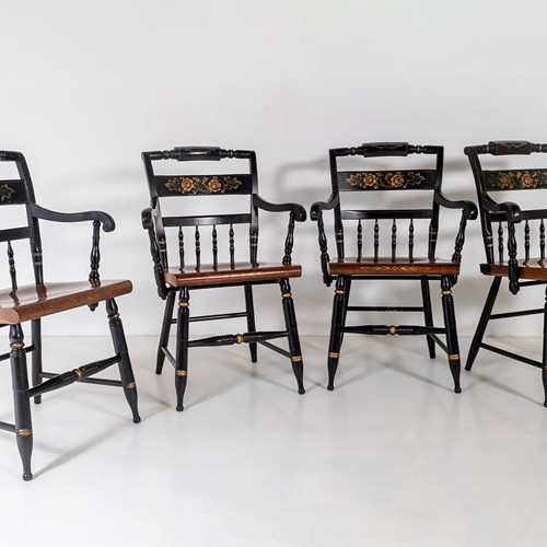 Set Of 4 – L. Hitchcock  Solid Maple Dining Chairs
