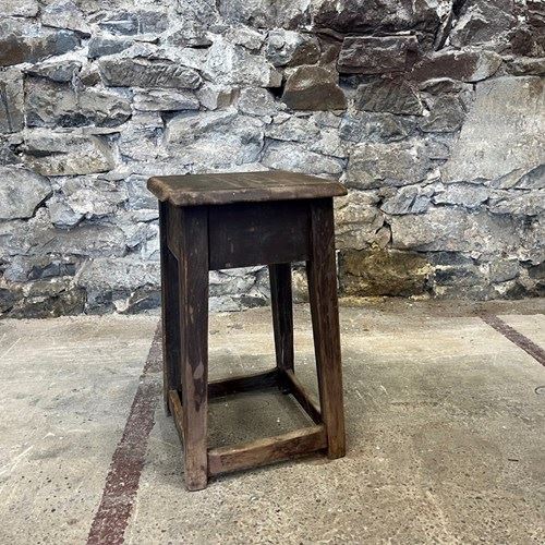 Small Solid Pine Wooden Stool / Side Table