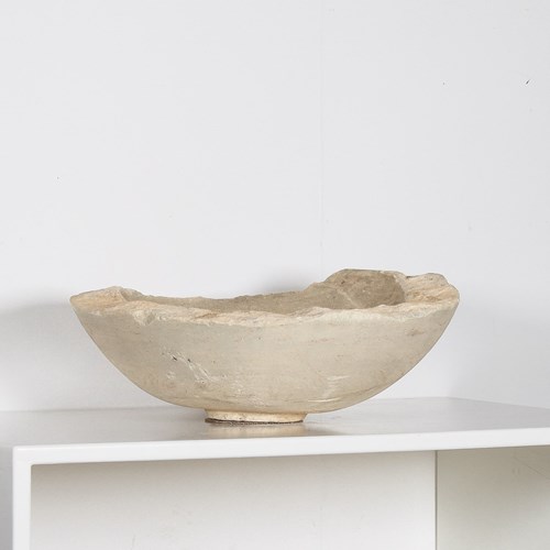 Large Reclaimed Antique Stone Bowl –English Wattscliffe Millstone Grit Sandstone
