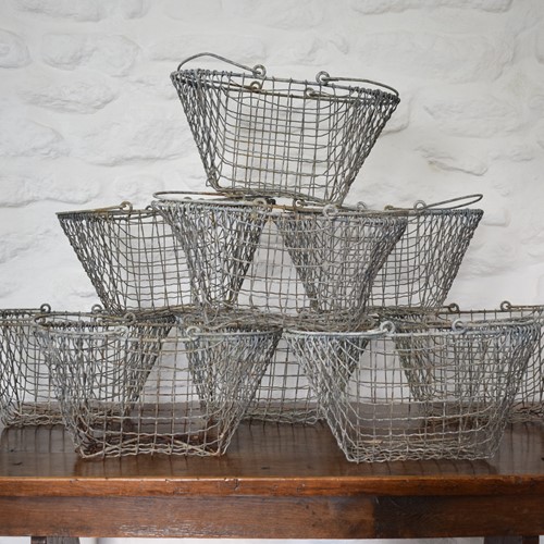 Set of Industrial Wire Baskets With Handles