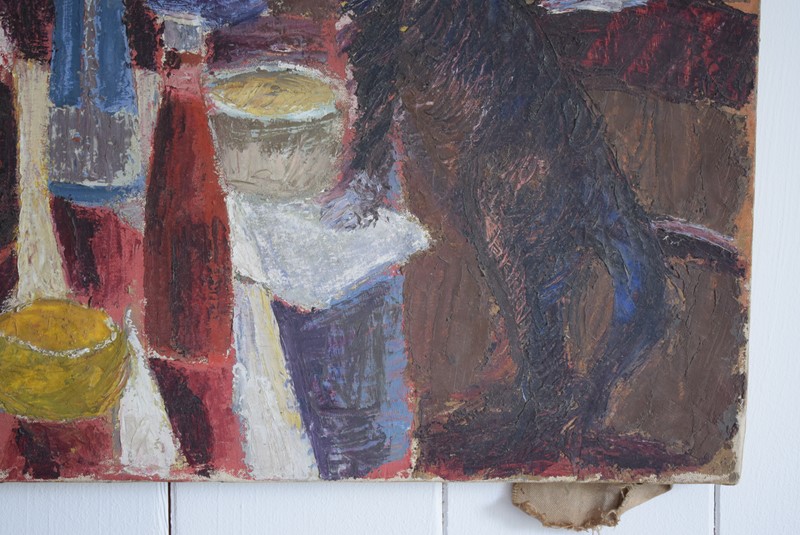 Black Cat Overlooking a Laid Table Oil on Canvas-grumbla-lane-dsc-1698-main-637355000758069954.jpeg