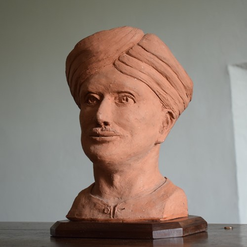 Terracotta Bust - Man Wearing Turban