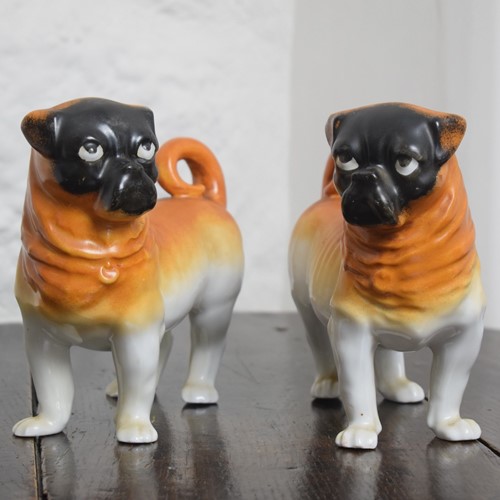 Antique Ceramic Pug Dogs Victoria Carlsbad Austria