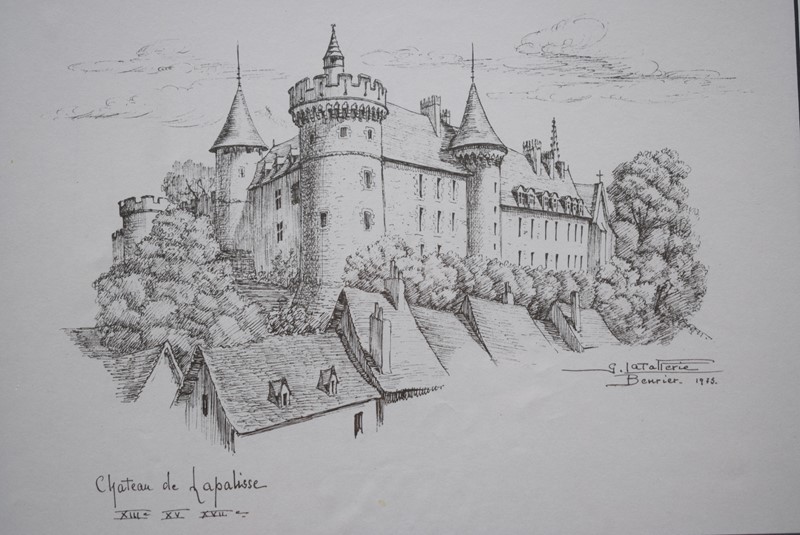 Chateau de Lapalisse Original Pen and ink Drawing-grumbla-lane-dsc-9591-main-637747428803505706.JPG