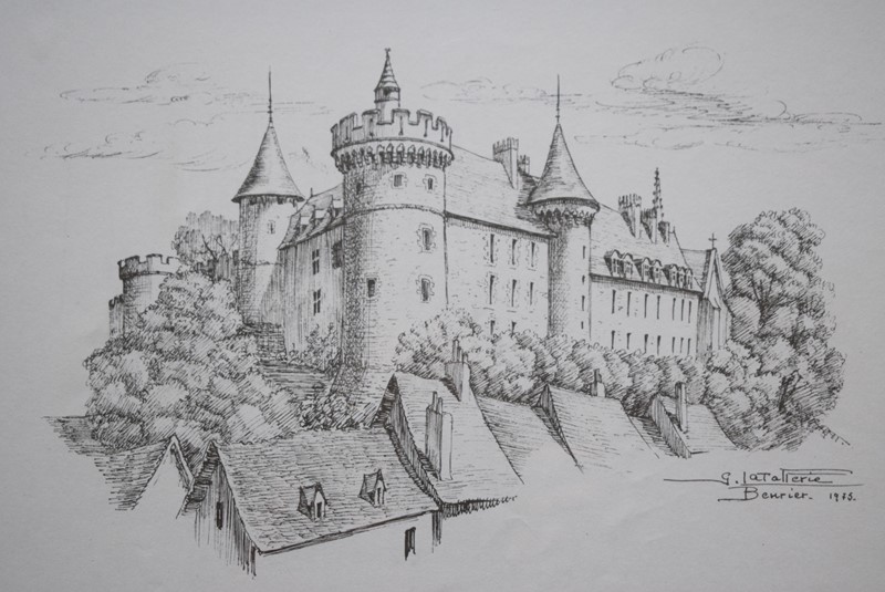 Chateau de Lapalisse Original Pen and ink Drawing-grumbla-lane-dsc-9593-main-637747428817568770.JPG