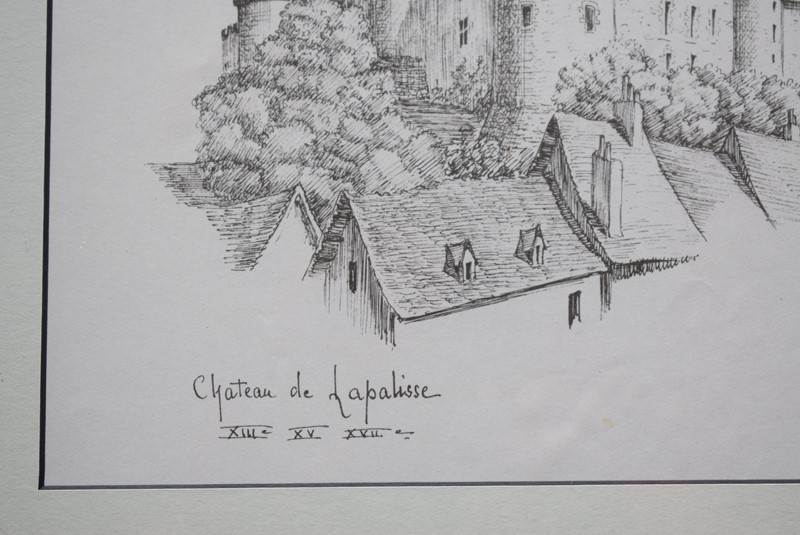 Chateau de Lapalisse Original Pen and ink Drawing-grumbla-lane-dsc-9595-main-637747428832255866.JPG