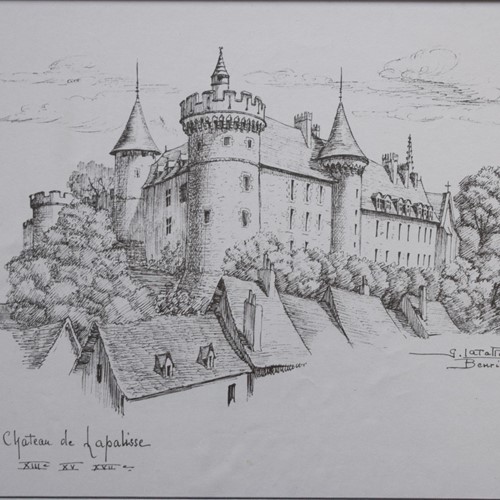 Chateau de Lapalisse Original Pen and ink Drawing