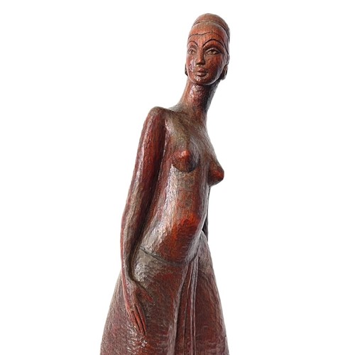 Art Deco Carved Wooden Figure Female Form