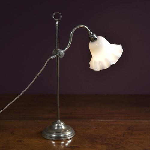 Antique Nickel Brass Students Lamp