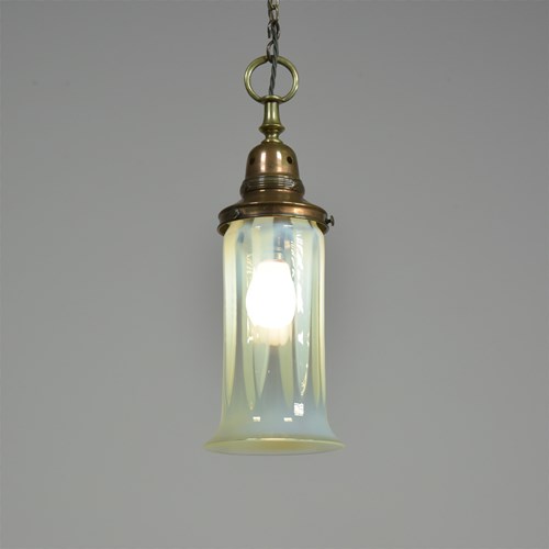 Antique Vaseline Shade Pendant Light