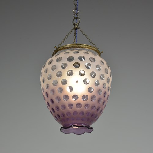 Dimpled Violet Glass Lantern