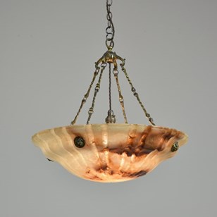 Fluted Alabaster Plafonnier