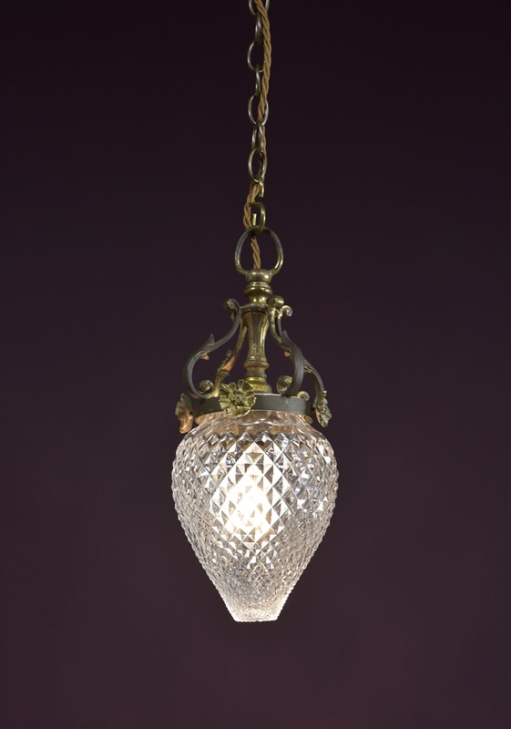 Gilt Galleried Pineapple Pendant Light-haes-antiques-dsc-3404cr-main-638142440178825839.jpg