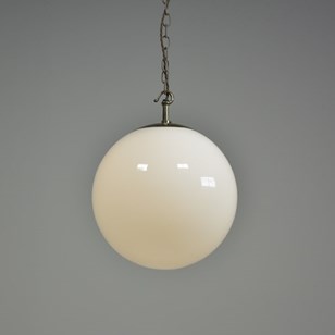 Large Opal Glass Globe Pendant Ligh...