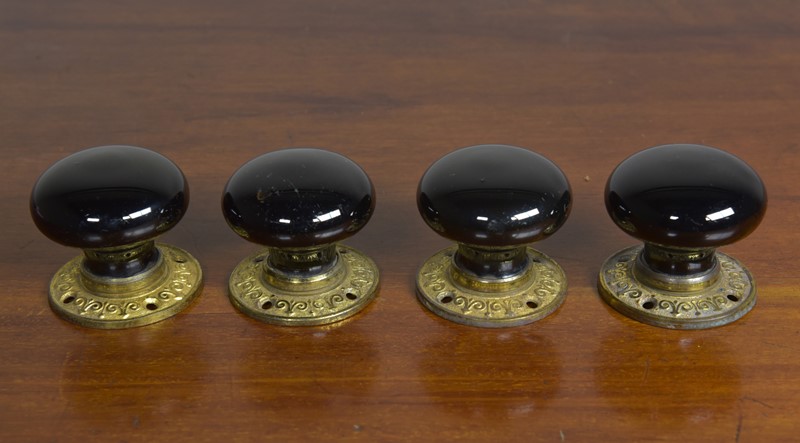 Anique Ceramic & Brass Doorknobs - Two Pairs-haes-antiques-dsc-3866cr-fm-main-637293908809650835.jpg