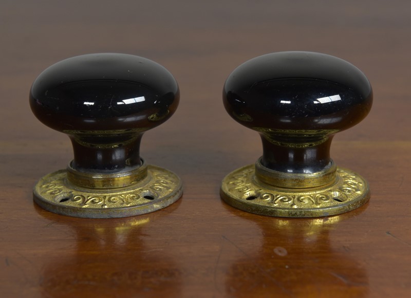 Anique Ceramic & Brass Doorknobs - Two Pairs-haes-antiques-dsc-3879cr-fm-main-637293908994649183.jpg