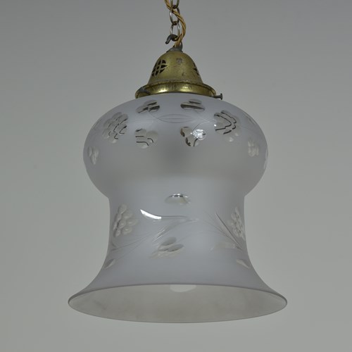 Etched Glass Bell Shade