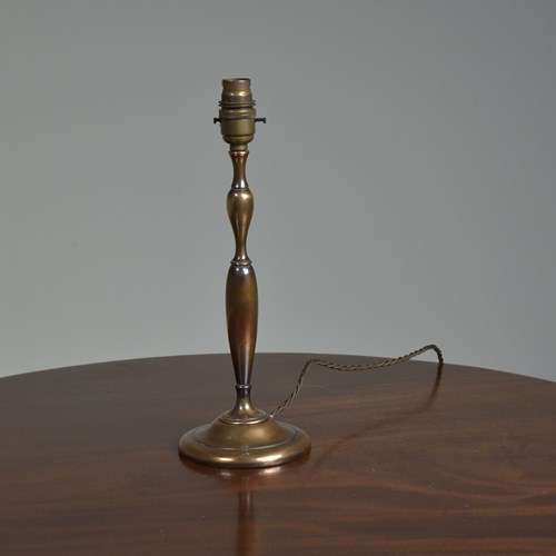 Antique Baluster Brass Table Lamp