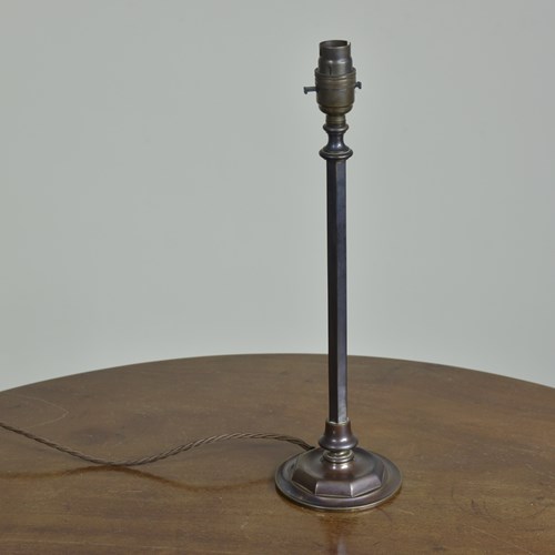 Bronzed Brass Hexagonal Column Lamp