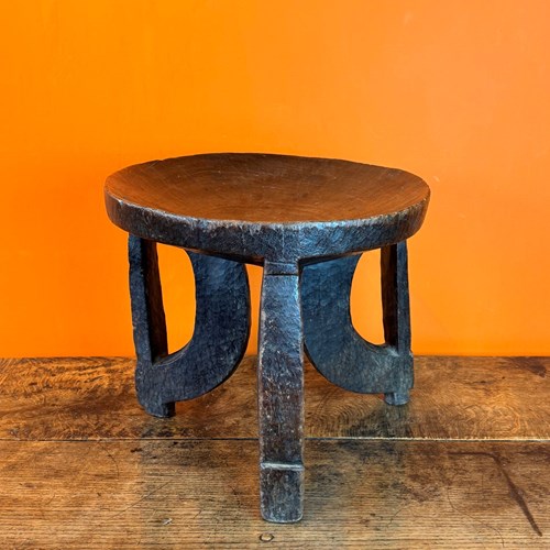 Antique African Makonde Tribal Stool With Good Patination