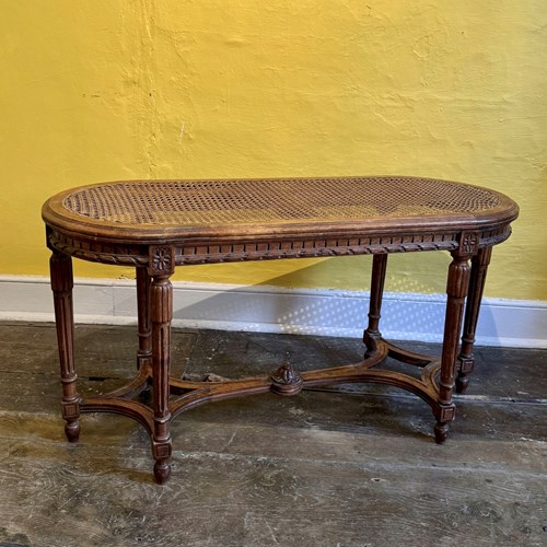 French Stool In Louis XVI Style With Cane Seat