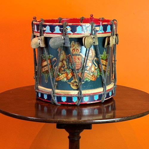 Royal Airforce Painted Brass Regimental Drum / Side Table