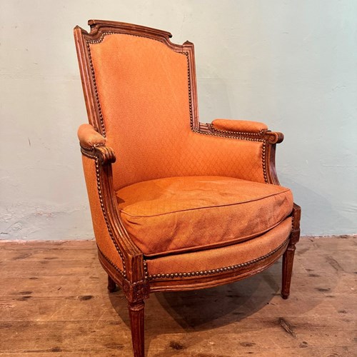 19Th Century French Louis XVI Style Walnut Armchair