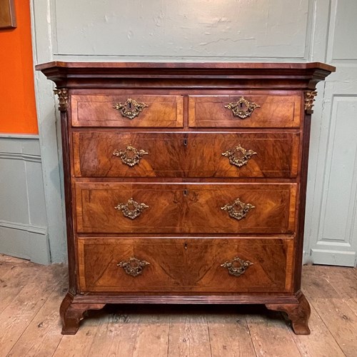 George II & Later Walnut Secretaire Chest