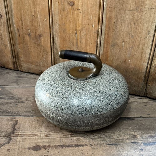Antique Full Size Scottish Polished Granite Curling Stone