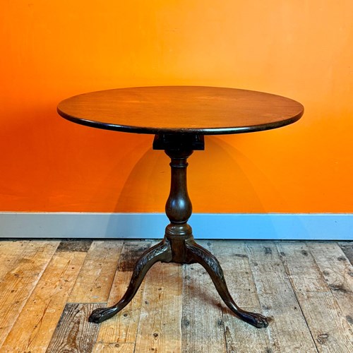 George III Mahogany Birdcage Tip-Top Tripod Table With Paw Feet