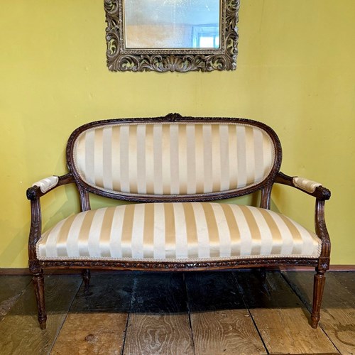 Antique French Louis XVI Revival Two Seat Settee