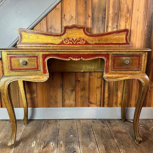 Florentine Red & Gold Console Or Dressing Table