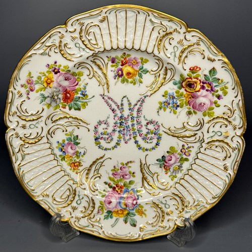 Paris Porcelain Cabinet Marie-Antoinette Cabinet Plate, 19Th Century