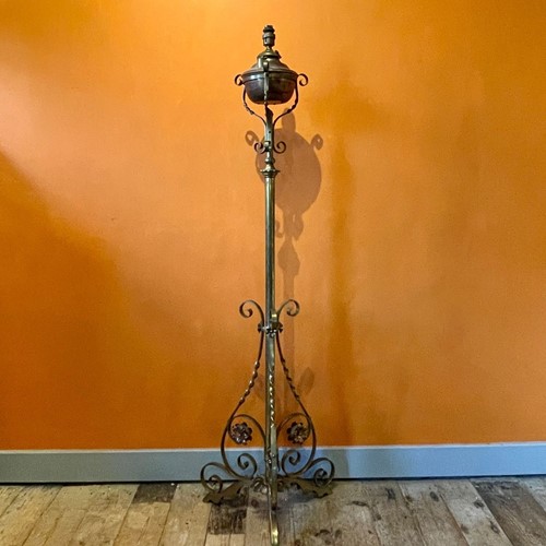 Victorian Adjustable Brass Standard Lamp Mamner Of WAS Benson