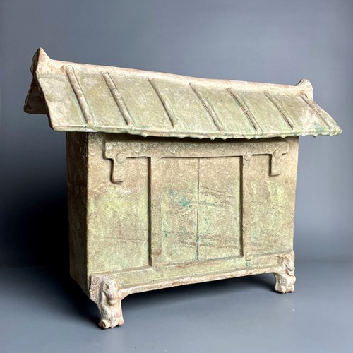 Chinese Tang Dynasty Celadon Glazed Tomb Model Of A Granary