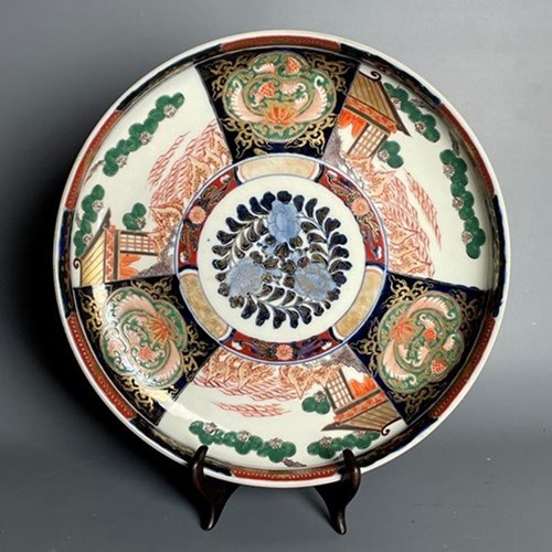 Large Japanese Meiji Imari Shallow Bowl