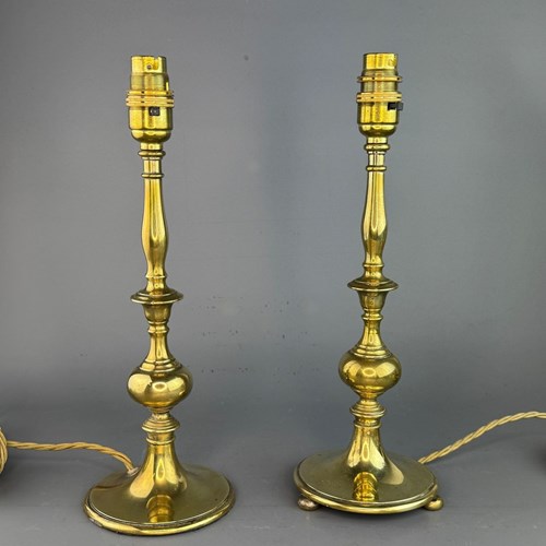 Pair Of Antique Brass Table Lamps