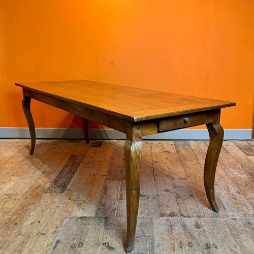 19Th Century French Cherrywood Farmhouse Dining Table Seats 8