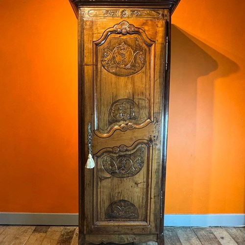 Antique French Wanut Bonnetiere Armoire