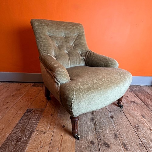 Antique Button Back Occasional Chair