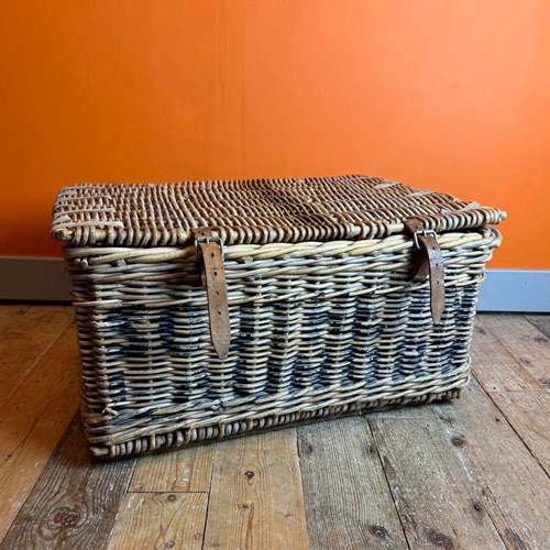 Antique Wicker Commercial Laundry Basket