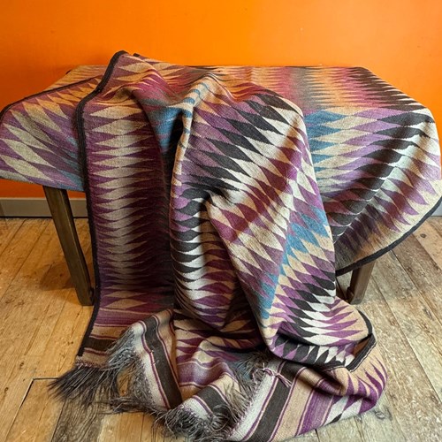 Large Vintage Caucasian Wollen Kelim Rug Of Geometric Design 380Cm Long