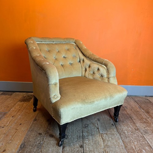 Antique Button Back Occasional Armchair
