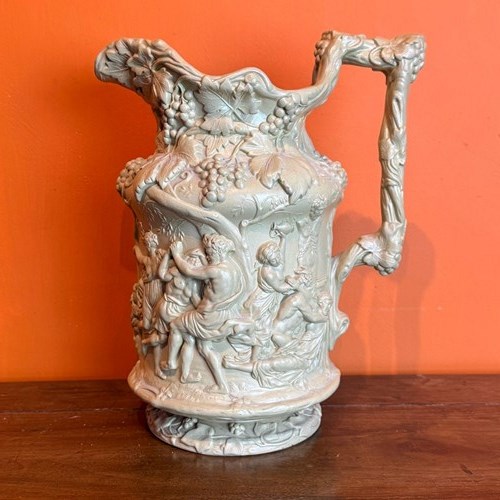 Charles Meigh Buff-Coloured Stoneware Bacchanalian Revel Jug