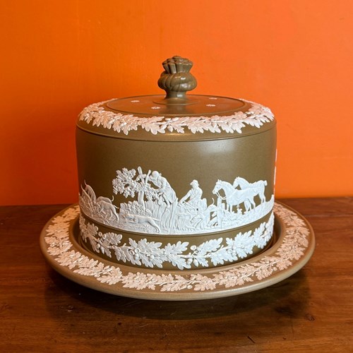 Victorian James Dudson Jasperware Cheese Bell & Stand