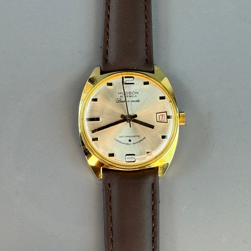 Vintage 1970S Hudson Date-O-Matic Gentleman's Wristwatch - Old New Stock